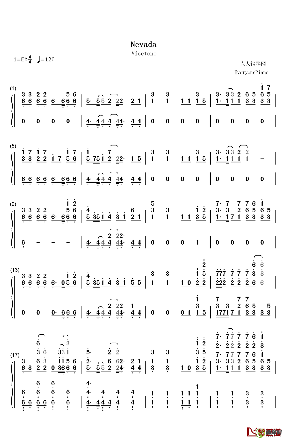 Nevada吉他谱,原版歌曲,简单未知调弹唱教学,六线谱指弹简谱2张图